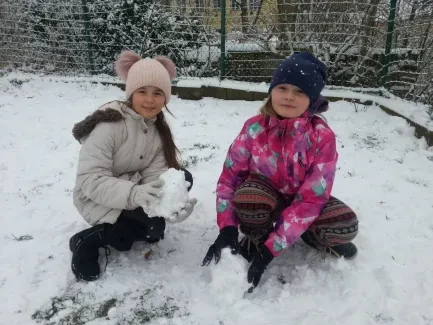 Hrátky ve sněhu v družině třeťáků