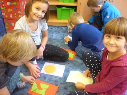 První seznámení s geometrií v 1. B